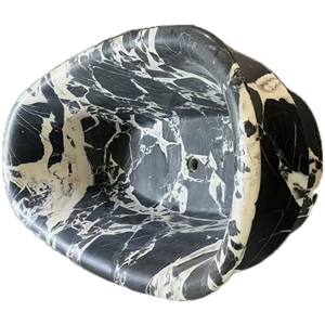 Baignoire ronde en marbre noir Calacatta Violet, polie, en pierre naturelle, baignoire en marbre - Product Image 6