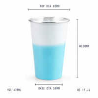 Tasse portable extérieure en aluminium de 470ml changeant progressivement de couleur pour les boissons froides comme les boissons de congélation de bière de cola