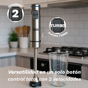 Frullatore a immersione Grunkel 1500W con funzione Turbo e bicchiere da 800 ml per frullati e puree - Product Image 4