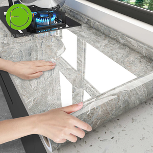 Rouleau d'autocollants en marbre pour crédence de cuisine UDK, 60 cm x 5 m, anti-graisse, facile à nettoyer, adhésif amovible, protection murale - Product Image 2