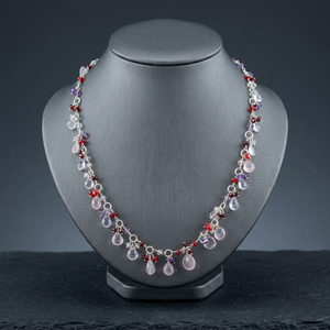 Collier en argent sterling 925 avec pierres précieuses, accessoire de mode pour femmes - Product Image 3