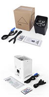 Lot de 10 projecteurs PAR sans fil intelligents 6*18W, IP33, LED Uplights, éclairage de scène DMX512 RGBWAUV 6-en-1 pour bar, DJ, mariage, fête