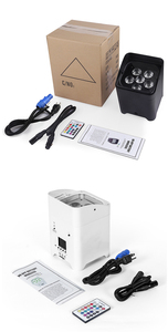 10 luces LED inalámbricas inteligentes de 6*18W con batería, IP33, DMX512 RGBWAUV 6 en 1 para escenarios, bares, DJ, bodas y fiestas - Product Image 4