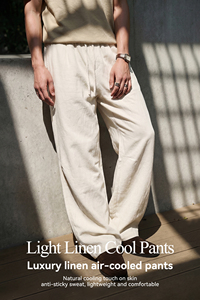 <span class=keywords><strong>Pantalon</strong></span> large pour <span class=keywords><strong>homme</strong></span> QUICKSHOW Streetwear <span class=keywords><strong>en</strong></span> <span class=keywords><strong>lin</strong></span>, viscose, nylon et lyocell, style Old Money - Product Image 4