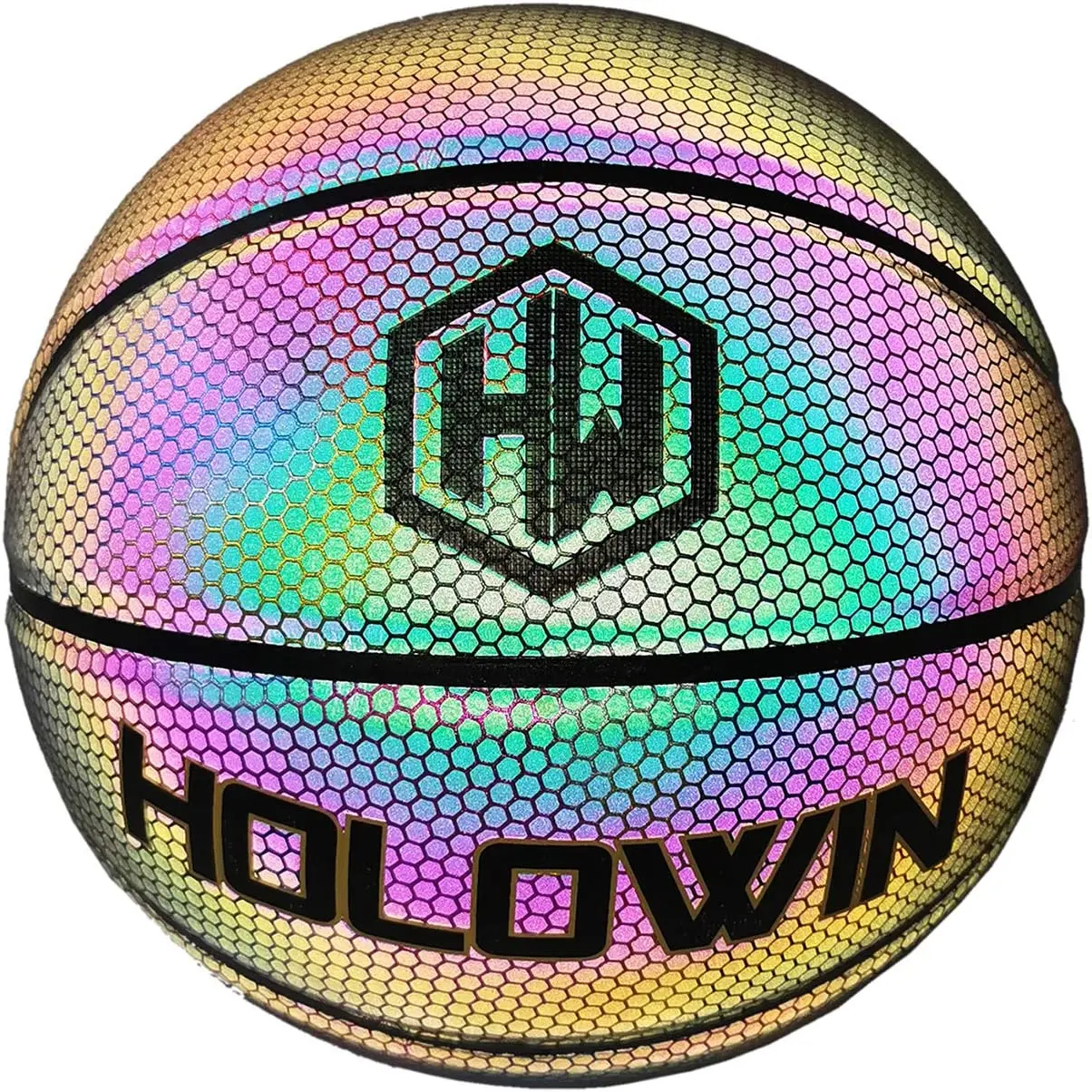 Size 7 custom logo PU leather led glowing size 7 leather ball black light up glow in the dark basketball for training