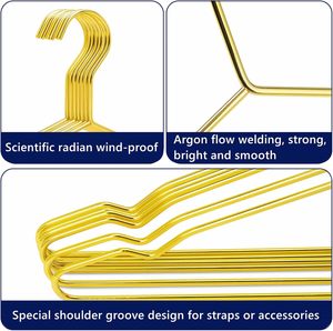 Stainless Steel Coat Suit Hanger for Jacket Shirt Space Saving Metal Hanger With Non Grooves Strong Metal <b>Wire</b> Hangers - Product Image 6