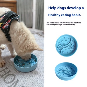 Özel silikon yalama Mat kase köpek katlanabilir silikon köpek kasesi kedi yavaş besleyici köpek yavaş besleyici kase - Product Image 5