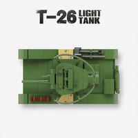 Modèle de jouet de construction en plastique ABS, char léger T-26 soviétique de la Seconde Guerre mondiale, camion militaire de terrain
