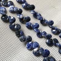 Perles de pierre d'onyx naturel taillées en goutte d'eau, perles de pierres précieuses facettées en forme de goutte d'eau pour la fabrication de bijoux DIY