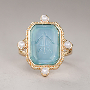 Anello in Acrilico Trasparente Stile Perla per Donne, Gioiello da Dito Vintage Elegante e alla Moda - Product Image 6