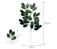Yopin-2187 Branche de feuilles d'eucalyptus artificielles en soie, petite feuille d'eucalyptus unique pour la décoration intérieure