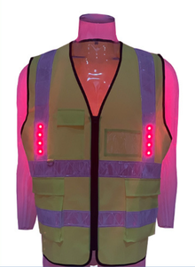 Gilet riflettente a emissione di luce a LED per rete elettrica da costruzione e abbigliamento di sicurezza da lavoro per <span class=keywords><strong>uniformi</strong></span> e abiti da lavoro - Product Image 4