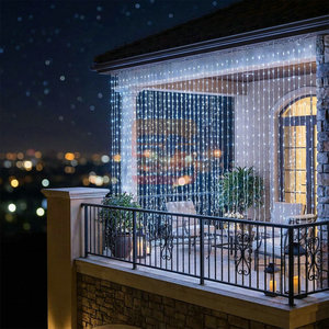 <span class=keywords><strong>Luces</strong></span> LED de Cortina Resistentes a Bajas Temperaturas, IP65 Impermeables, <span class=keywords><strong>Guirnaldas</strong></span> de <span class=keywords><strong>Luces</strong></span> para Exteriores, Decoración de Edificios para Festivales - Product Image 2
