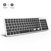 Clavier sans fil fin en alliage d'aluminium, rechargeable, à profil bas, avec interrupteurs à ciseaux pour ordinateur portable Mac