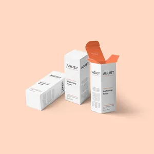 Kotak pembersih kulit kertas Matte ramah lingkungan kemasan kotak kosmetik kustom untuk lipstik Serum Mata Perawatan Kulit