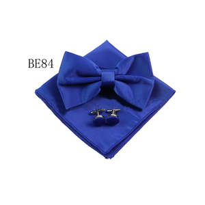 ชุดผ้าเช็ดหน้าหูกระต่ายของผู้ชายชุดกระดุมข้อมือผ้าเช็ดหน้าโพลีเอสเตอร์ผูกโบว์ชุดของขวัญแต่งงาน - Product Image 5