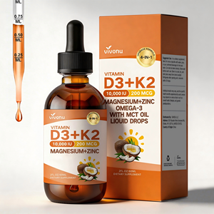 VivoNu D3 K2 Gouttes de magnésium et zinc 60 ml avec complexe minéral et formule nutritive liquide pour adultes, soin quotidien des os - Product Image 6