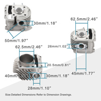 GOOFIT Kit de Reemplazo de Cilindro, Culata, Pistón y Junta de 62.5mm para Vehículos Todoterreno GY6 180cc 200cc 250cc