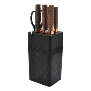 Ensemble de 7 pièces en acier inoxydable : Stérilisateur de couteaux intelligent, support, coffret cadeau, ciseaux de cuisine, hachoir de <span class=keywords><strong>chef</strong></span>, écologique, jetable, noir - Product Image 2