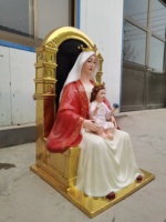 Statue de Pieta de style bouddhiste sur mesure en résine de fibre de verre, grande taille, pour usage intérieur/extérieur