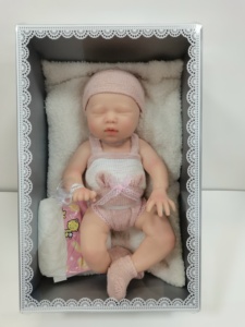 Muñeca <span class=keywords><strong>Reborn</strong></span> de Silicona de 13 Pulgadas, Realista, con Ojos Ceñados, Recién Nacida, con Almohada, Chupete y Pañal - Product Image 4