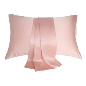 custom logo 100% mulberry slip silk pillowcase natural 19 momme silk pillow case