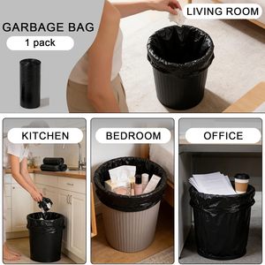 Sacs poubelles Huamaohengchun, 22 pièces, sacs poubelles avec poignées, non parfumés, sacs poubelles noirs pour salle de bain, cuisine, chambre et salon - Product Image 4