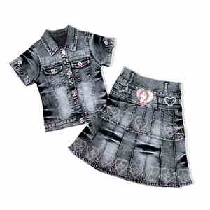 Professional Design <b>Girls</b> Boutique Clothing Sets Summer 2022 <b>Jean</b> Suit for <b>Girls</b> - Product Image 1