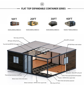 Casa Contenedor Expandible Personalizada de 20-40 pies con Altura Interior de 2.4m, Oficina Prefabricada, Hotel, Vivienda de Alquiler, Techo Plano Plegable - Product Image 2