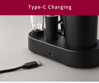 Tire-bouchon électrique rechargeable automatique Type-C noir avec coupe-capsule, bouchon de vin sous vide et verseur