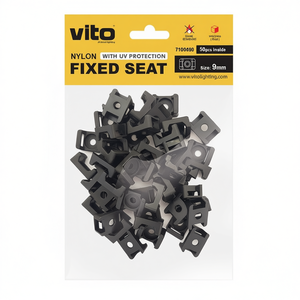 Siège fixe Vito en nylon 9 mm avec protection UV pour supports de fixation de câbles - Product Image 2