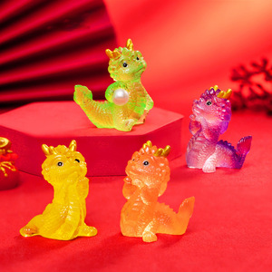 Mini Muñeco de Dragón Translúcido para el Año Nuevo Chino 2024, Lindo y Realista, Decoración para el Hogar, Auto o Escritorio, Dragón de Feng Shui - Product Image 2