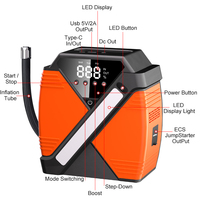 Démarreur de voiture 4000A de pointe, 24000mAh, avec compresseur d'air portable 60W 6L et gonfleur pour camions et véhicules, idéal pour les secours routiers