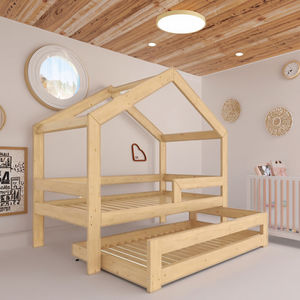 Extended Baby To Montessori, casa para niños pequeños, cama nido para extender, cama de madera para niños pequeños - Product Image 4