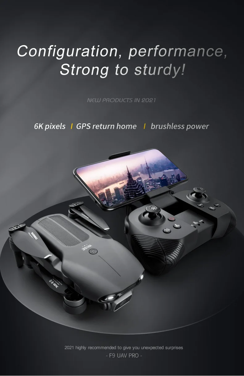 F9 drone 6k camera drone 2Km Distance GPS 5G Wifi RCDrone