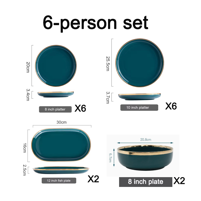 Ensemble vert 6 personnes