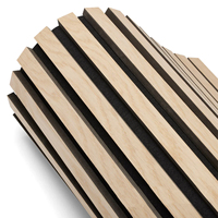 Panneaux acoustiques muraux en lattes de MDF en bois flexibles à absorption acoustique très efficace HAORAN, feutre polyester, couleur personnalisée pour