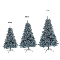 Grand sapin de Noël floqué en PVC avec éclairage intégré et support