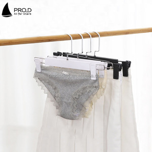 Magasin de vêtements pour adultes, présentoir de pantalons en plastique noir avec extrémité ouverte, <span class=keywords><strong>cintre</strong></span> à clip, bon marché, 1 pièce - Product Image 6