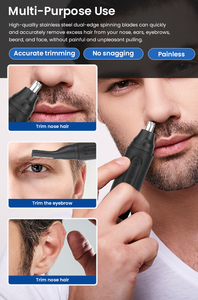 Recortadora de cejas portátil para <span class=keywords><strong>nariz</strong></span> <span class=keywords><strong>y</strong></span> <span class=keywords><strong>orejas</strong></span>, nuevo diseño, 2025, recortadora de cejas eléctrica con batería USB de la <span class=keywords><strong>mejor</strong></span> calidad para uso doméstico en coche RV - Product Image 6
