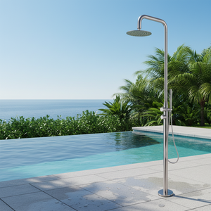 Juego <span class=keywords><strong>de</strong></span> Ducha para <span class=keywords><strong>Jardín</strong></span> <span class=keywords><strong>de</strong></span> Acero Inoxidable 316 con Acabado Níquel Cepillado, Montaje en Pared, 2 Funciones, Rociador <span class=keywords><strong>de</strong></span> Lluvia, Válvula <span class=keywords><strong>de</strong></span> Cerámica, para Hotel - Product Image 2