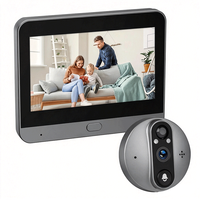 Sonnette de porte intelligente WiFi avec caméra, batterie 5000 mAh, détecteur de mouvement PIR, visiophone numérique