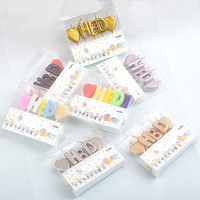 Lot de 5 bougies d'anniversaire en forme de lettres HBD et de cœur, décorations de gâteau pour fête d'anniversaire, fournitures de pâtisserie