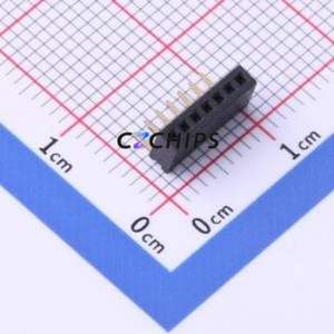 X1311FR-07-C43D24 Pin Socket Bent Lead Through Hole,P=1.27mm Connector 1x7P 1.27mm Square Hole Right Angle Insert - Product Image 1