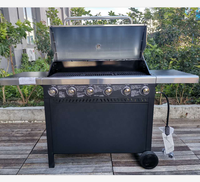 Haute température pour barbecue en plein air Six brûleurs portable barbecue