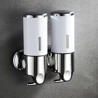 Nouveau Distributeur de Savon Mural Double Bouteille en Gros pour Savon Liquide Manuel ou Automatique pour Salle de Bain