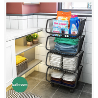 Metalen Draad Keuken Badkamer Multi-layer Opbergmanden