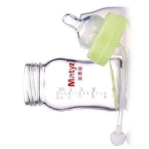 Biberon en verre de haute qualité 150ml anti-<span class=keywords><strong>colique</strong></span> sucette petite conception de motif animal sans BPA pour l'alimentation du lait de bébé - Product Image 2