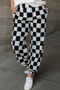 Dear-Lover pantaloni da <span class=keywords><strong>donna</strong></span> elastici a scacchiera nera pantaloni da <span class=keywords><strong>donna</strong></span> - Product Image 4