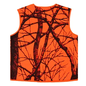 เสื้อกั๊กกลา<span class=keywords><strong>ง</strong></span>แจ้งสำหรับผู้ชาย, เสื้อกั๊กสำหรับ M-4XL สีส้มสำหรับเดินป่าตกปลาตั้<span class=keywords><strong>ง</strong></span>แคมป์ล่าสัตว์ - Product Image 2